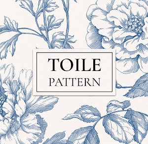 Toile Blue Floral Patterns