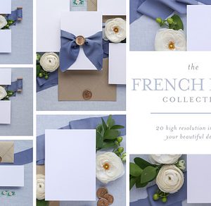 French Blue - Invite Mock Up Bundle
