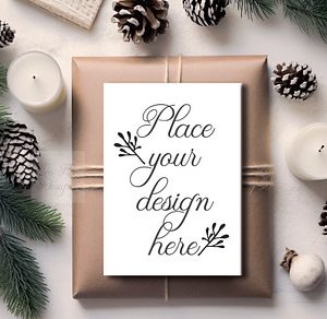 5x7 greeting card mock up PSD photo