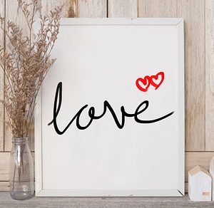 Frame on table featuring poster, frame, and mockup