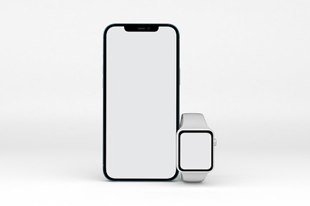 Iphone & apple watch featuring phone, mock-up, and mockups