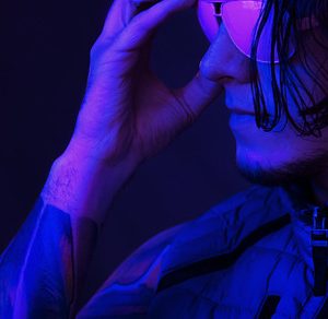 Retrowave synthwave portrait.