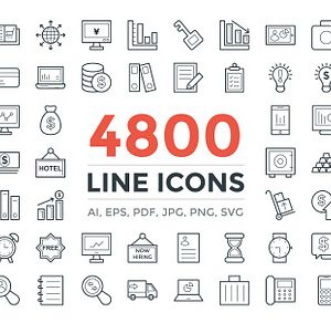 4800 Line Icons Pack