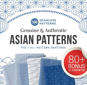 100 Asian Patterns + Bonus Elements