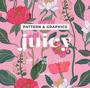Juicy Botanical Pattern and Graphics