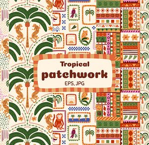 Tropical patchwork patterns