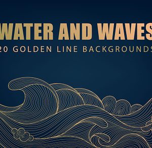 Water And Waves Golden Backgrounds