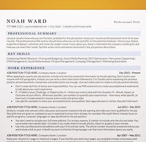 ATS Executive Resume Template Word