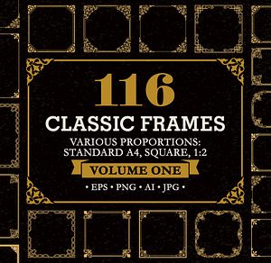 Decorative frames and borders set #1